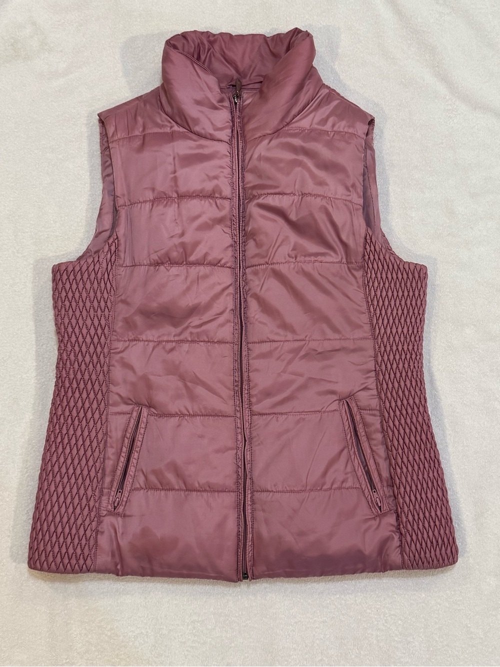 Liz Claiborne Y2K Medium Sleeveless Puffer Vest - Dusty Rose